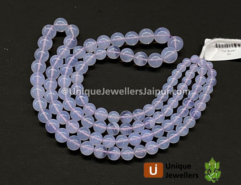 Lavender Quartz Or Scorolite Smooth Round Balls Beads